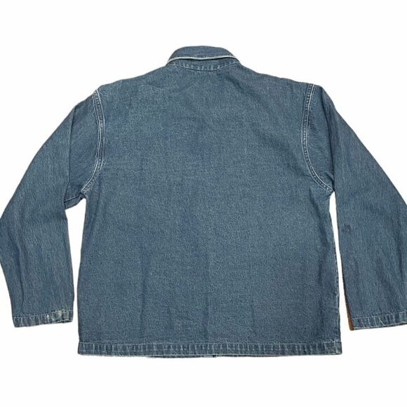 NEW Directions Denim Embroidered Ice Skating Shacket Jacket Womens Medium Winter - Picture 4 of 9